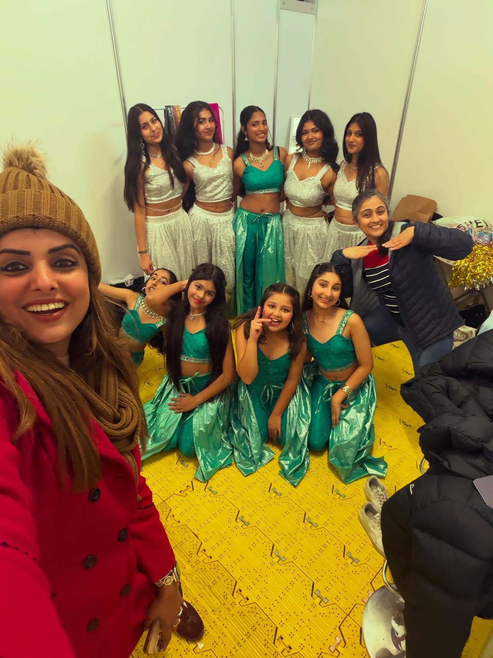 Mudra Dance Academy junior dancers together backstage at the Royal Adelaide Show